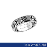 Celtic Knotwork 14K White Gold Spinner Ring WTR1685