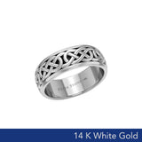 Celtic Knotwork 14K White Gold Spinner Band Ring WTR1687