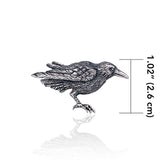 The mythical wisdom of a Raven ~ Sterling Silver Pendant TBR234