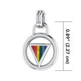 Rainbow Encircled Triangle Silver Pendant TP523 - Jewelry