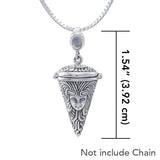 Goddess Pendulum Spell Sterling Silver Pendant with Genuine White Quartz TPD4730