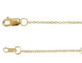 14K Yellow 1 mm. Solid Cable Chain with Lobster Clasp