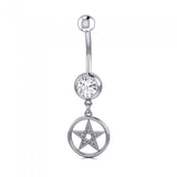 Silver Pentagram Pentacle Body Jewelry - Magicksymbols