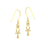 Small Ankh Solid Gold Earrings GER1891