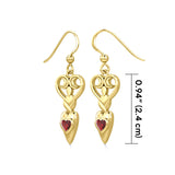 Goddess with Heart Gemstone 14K Solid Gold Earrings GER1918