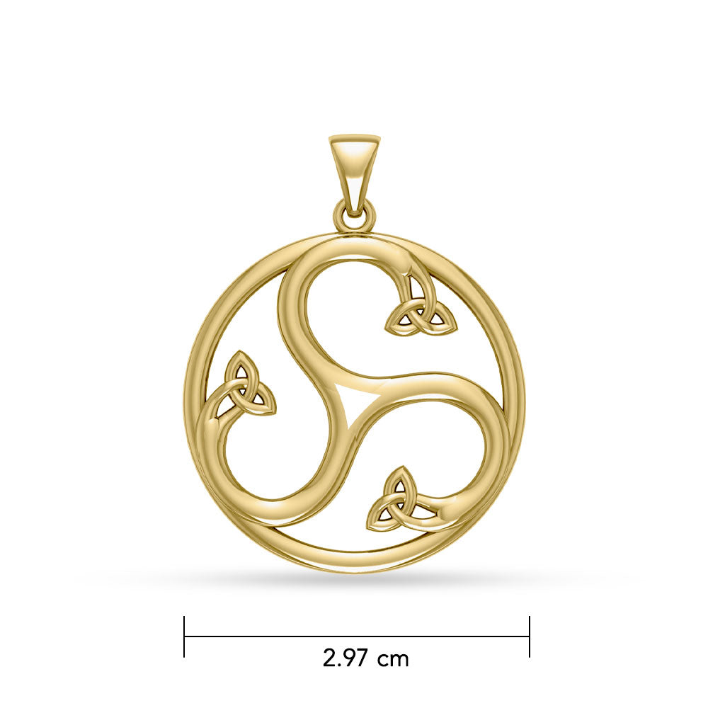 Trinitys imagery Gold Celtic Triskele Pendant GPD1270