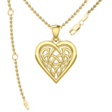 Celtic Knot Heart Yellow Gold Pendant GPD3015