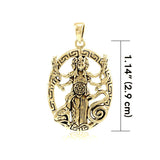 Hecate Goddess Solid Gold Pendant GPD3179