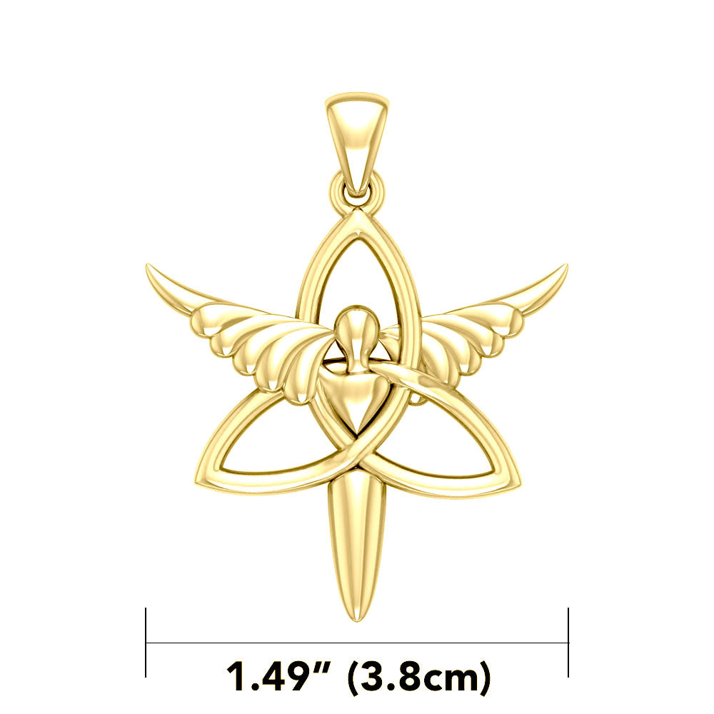 Angel Trinity Knot Sterling Solid Gold Pendant GPD3268