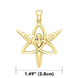 Angel Trinity Knot Sterling Solid Gold Pendant GPD3268