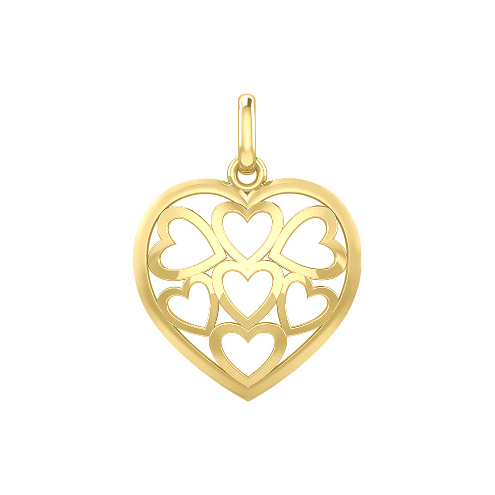 Heart in Heart Yellow Gold Pendant GPD3422