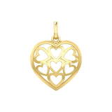 Heart in Heart Yellow Gold Pendant GPD3422