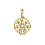Elven Star with Crescent Moon Solid Gold Pendant TPD4279 - Jewelry