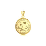 Sigil of the Archangel Cassiel Solid Gold Small Pendant GPD4584