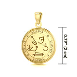 Sigil of the Archangel Cassiel Solid Gold Small Pendant GPD4584 - Jewelry