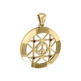 Peace Centralization Solid Gold Pendant with Gemstones GPD5143