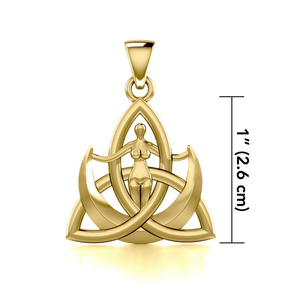 The majestic power of three Solid Gold Trinity Goddess Pendant GPD5150 - Jewelry