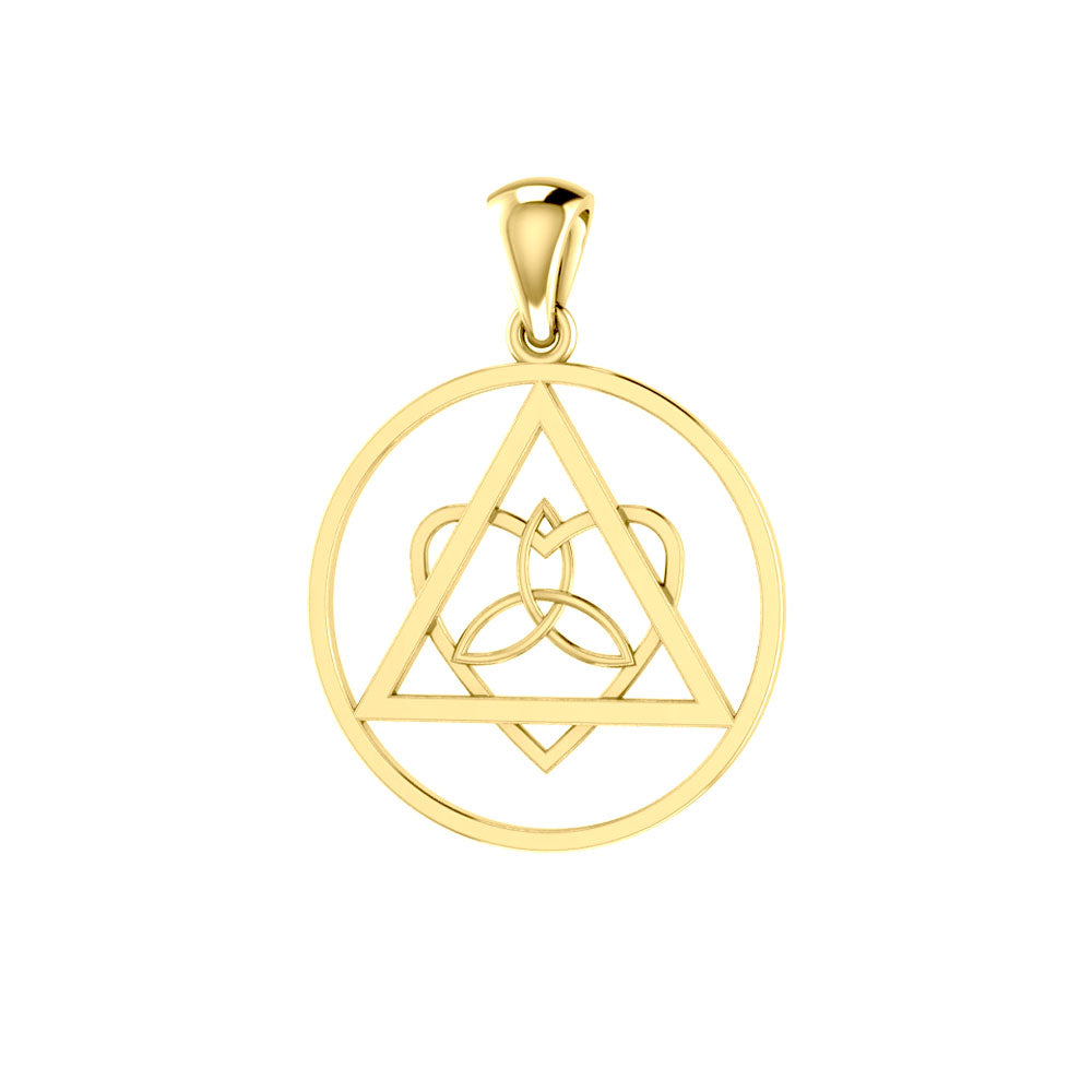 Life’s worth the healing and inspiration ~ Celtic AA Symbol 14K Yellow Gold Pendant Jewelry GPD518