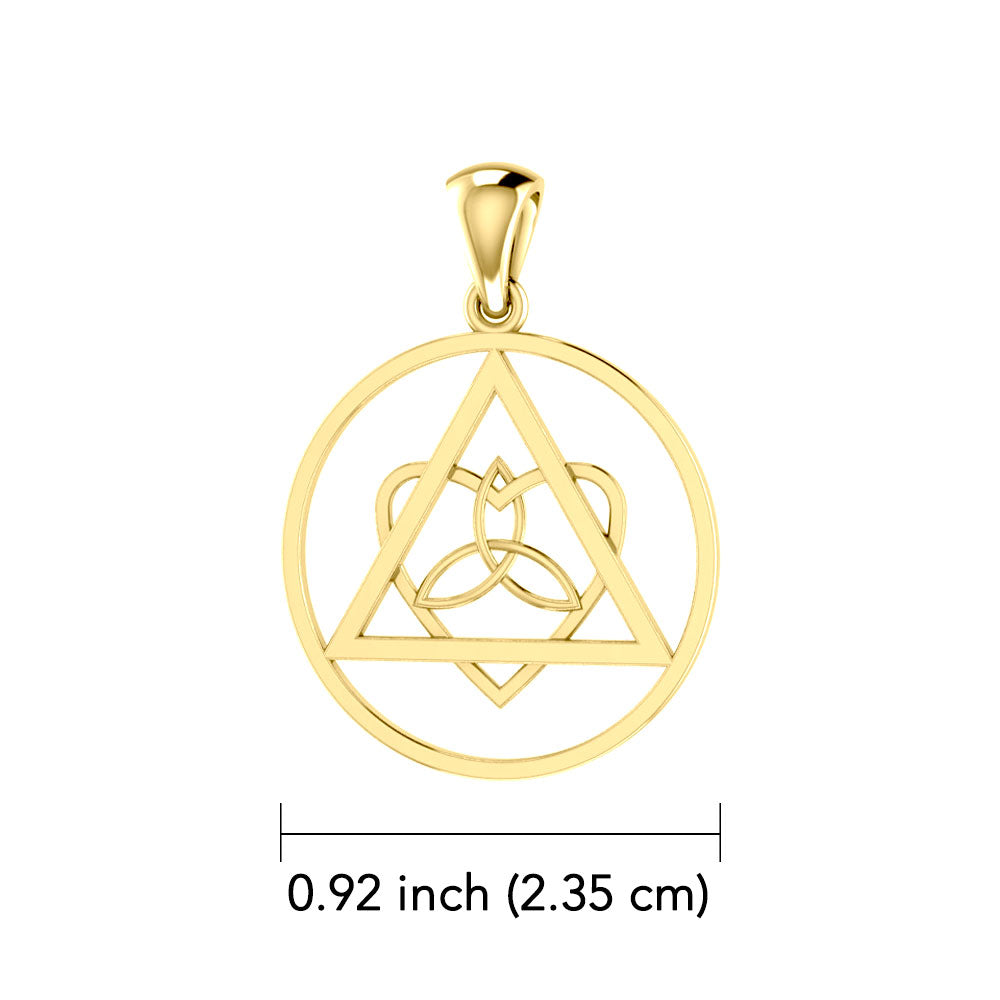 Life’s worth the healing and inspiration ~ Celtic AA Symbol 14K Yellow Gold Pendant Jewelry GPD518