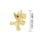 Mythical Unicorn Solid Gold Pendant with Gemstone GPD5401