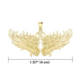 Guardian Angel Wings Solid Gold Pendant with Scorpio Zodiac Sign GPD5522