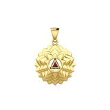 Crown Chakra with Recovery Gemstone Symbol Solid Gold Pendant GPD5631
