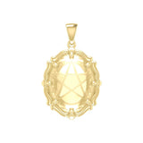Star Solid Gold Pendant with Natural Clear Quartz GPD5632