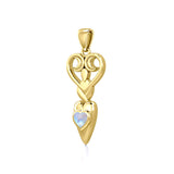 Goddess with Heart Gemstone 14K Solid Gold Pendant GPD5657