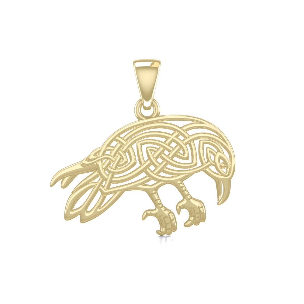 Mythical Raven Solid Gold Jewelry Pendant GPD5715
