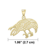 Mythical Raven Solid Gold Jewelry Pendant GPD5715