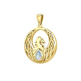 Rise with Resilience: Celtic Phoenix Solid Yellow Gold Pendant with Gemstone - GPD5719 | Embrace the Rebirth of Your Spirit