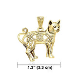 Celtic Cat Solid Gold Pendant GPD5737