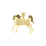 Celtic Running Horse 14K Gold Pendant GPD5738