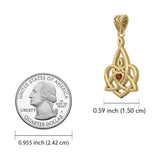 Celtic Motherhood Triquetra or Trinity Heart 14K Yellow Gold Pendant With Gem GPD5784