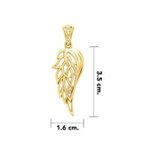 Guardian Angel Celtic Wing 14K Solid Gold Pendant GPD5912