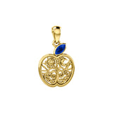 Celtic Spiritual Fruit Apple with Tree of Life 14K Solid Gold Pendant with Gemstone GPD5986