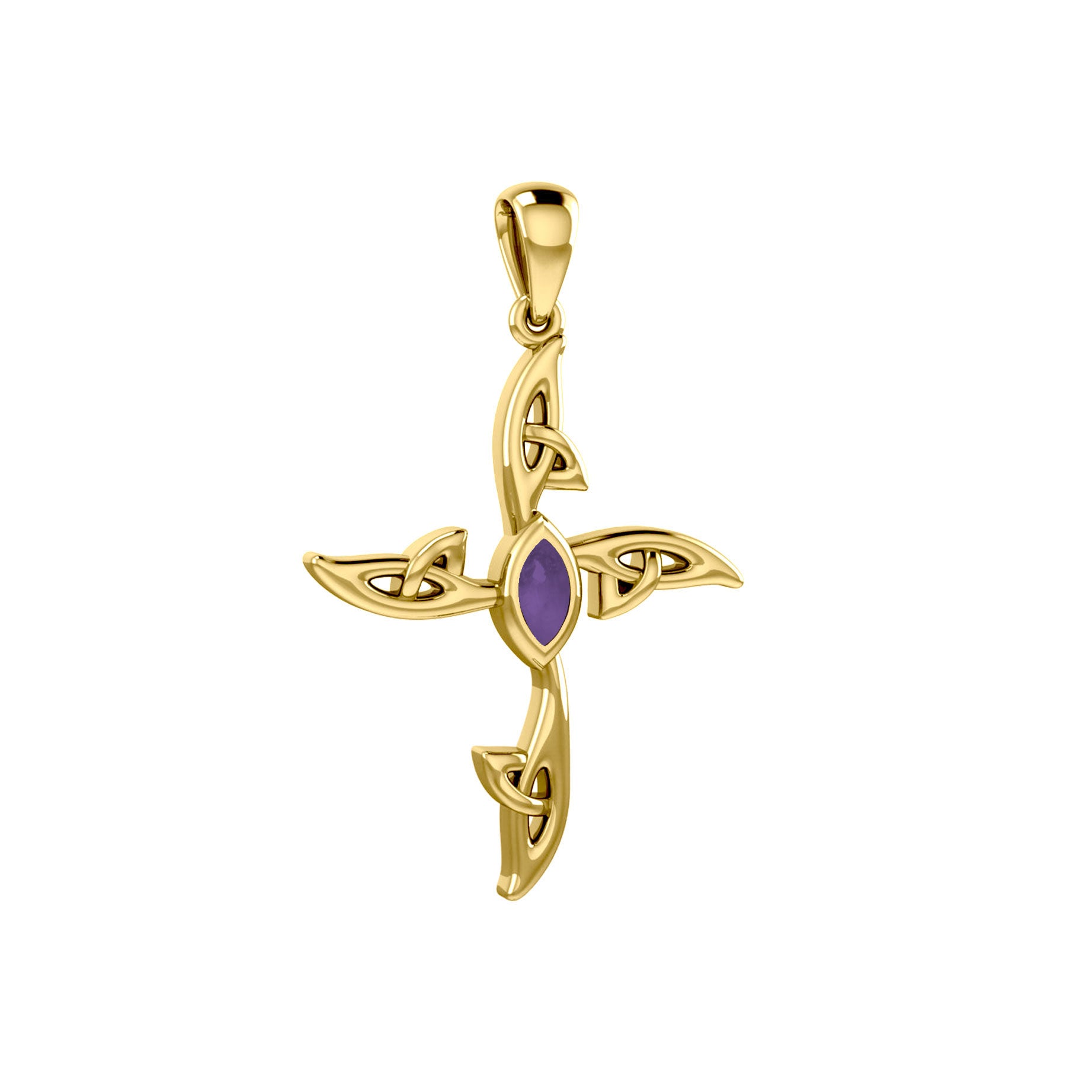 A beautiful statement of pride and faith Celtic Cross 14K Solid Gold Pendant with Gemstone GPD5988