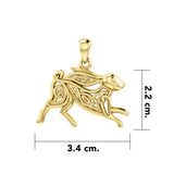 Large Celtic Rabbit or Hare Solid Gold Pendant GPD6038