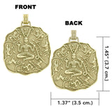 God Cernunnos in his mighty throne 14K Gold Double Sided Pendant GPD6043