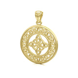 Embrace Eternal Unity: Celtic Four Point Knot Solid Gold Pendant - GPD728 | Symbolize the Infinite Connection
