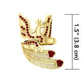 Mythical Phoenix Arise 14 K Solid Gold Ring with Gemstone GRI1741