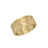 We are connected as one ~ 14K Yellow Gold Celtic Knotwork Spinner Ring GRI767