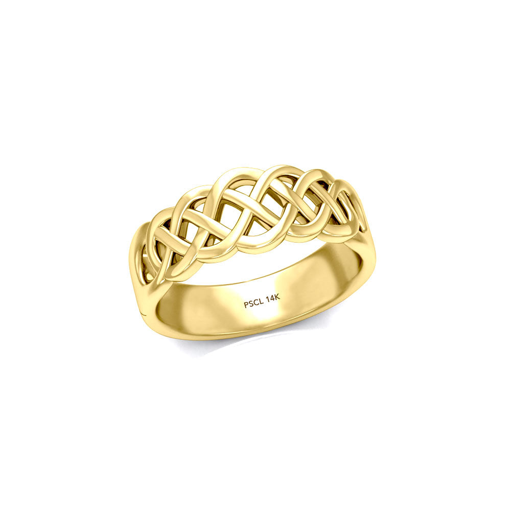 Celtic Knotwork 14K Solid Gold Ring GSM227-14K
