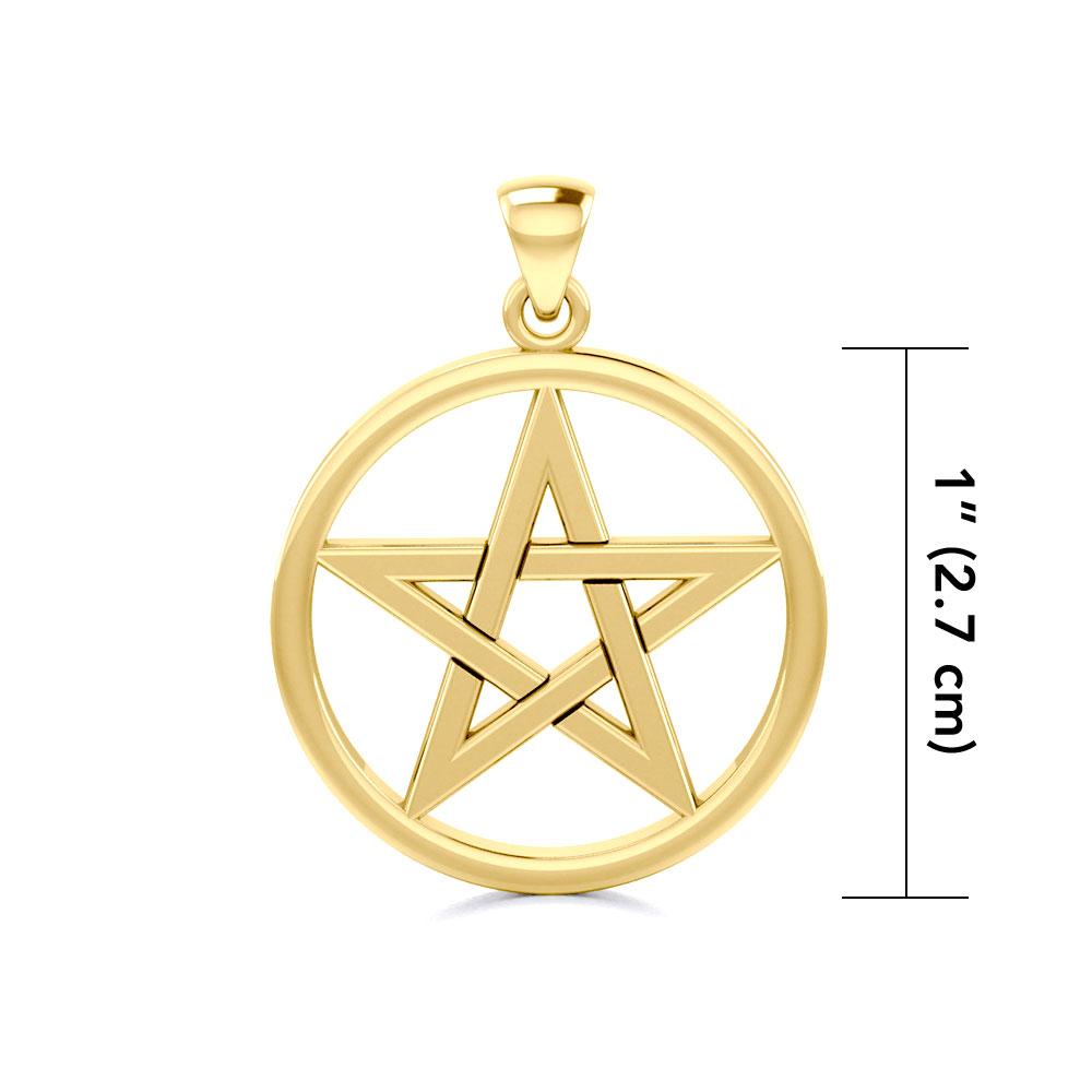 Fine Solid Gold Pentacle Pendant GTP089