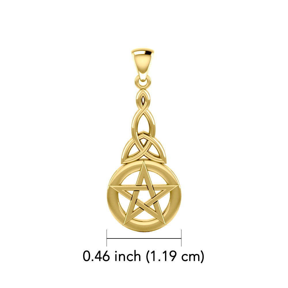 14K Yellow Gold Pentagram Pentacle Pendant GTP1359