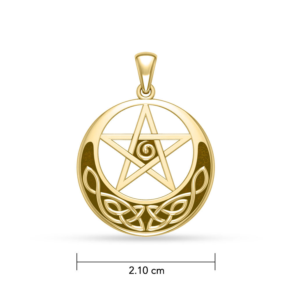 Gold Pentagram Pentacle Pendant GTP1431