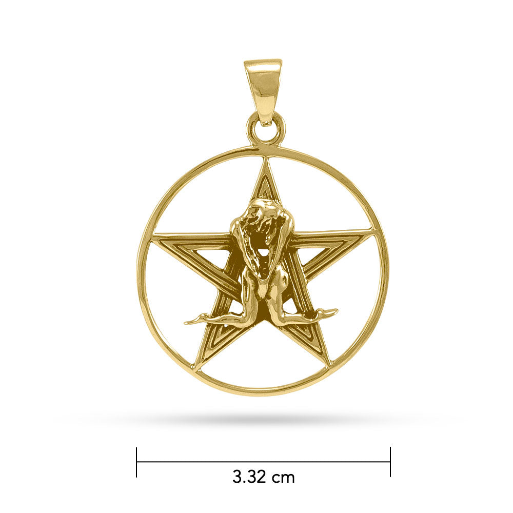 Gold Pentagram Pentacle Pendant GTP3229