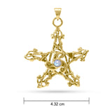 Gold Pentagram Pentacle Pendant GTP3300