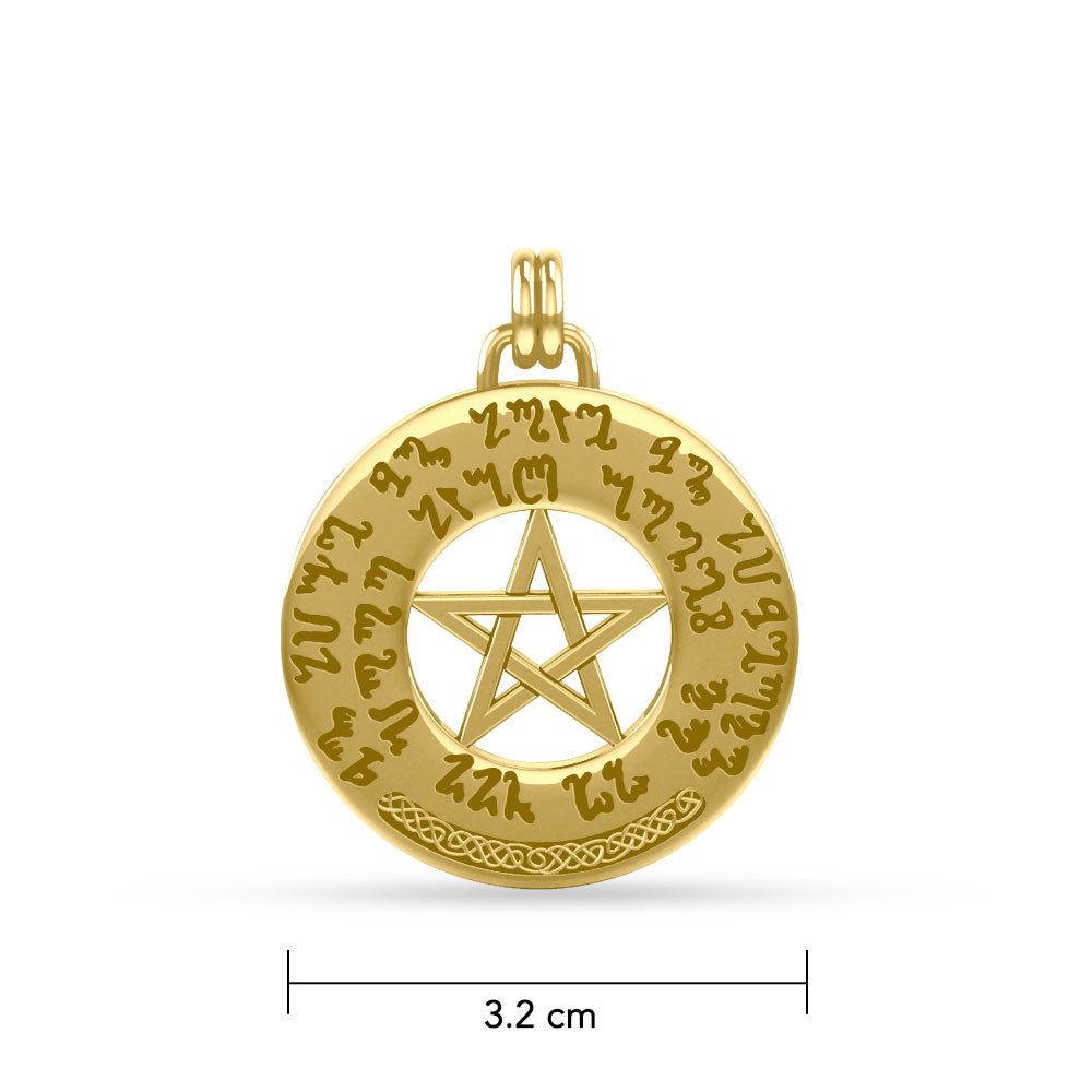 Gold Pentagram Pentacle Pendant  GTP3305