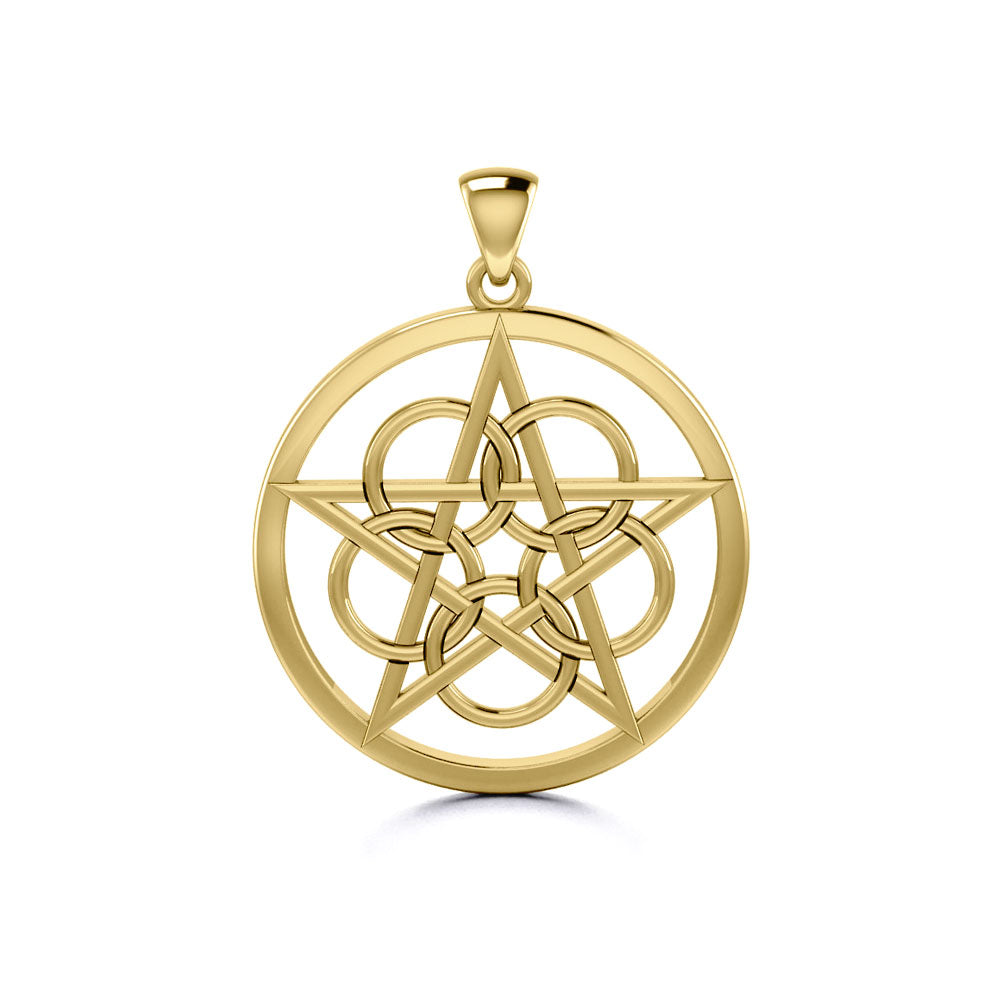 Gold Pentagram Pentacle Pendant GTP465